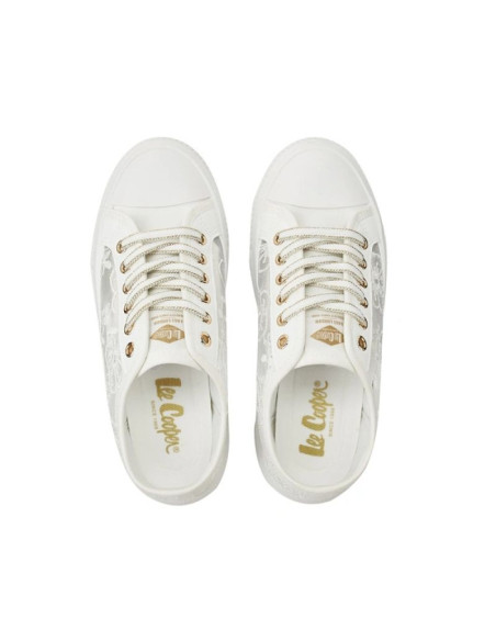 Lee cooper buty damskie sportowe trampki białe platforma koronkowe