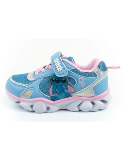 Leomil buty sportowe dziecięce sneakersy stitch lekkie na rzep led niebieskie 2