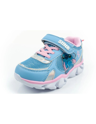 Leomil buty sportowe dziecięce sneakersy stitch lekkie na rzep led niebieskie