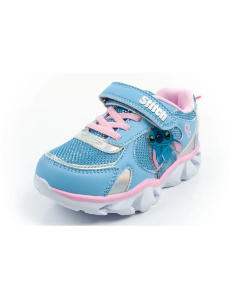 Leomil buty sportowe dziecięce sneakersy stitch lekkie na rzep led niebieskie