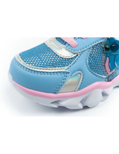 Leomil buty sportowe dziecięce sneakersy stitch lekkie na rzep led niebieskie