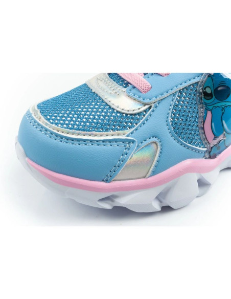 Leomil buty sportowe dziecięce sneakersy stitch lekkie na rzep led niebieskie