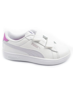 Puma buty sportowe dziecięce smash 3.0 sneakersy białe skórzane modne