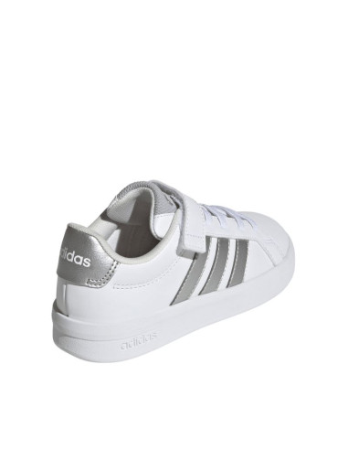 Buty dla dzieci adidas grand court 3.0 biało-srebrne jp9368