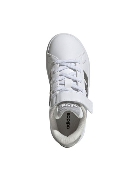 Buty dla dzieci adidas grand court 3.0 biało-srebrne jp9368
