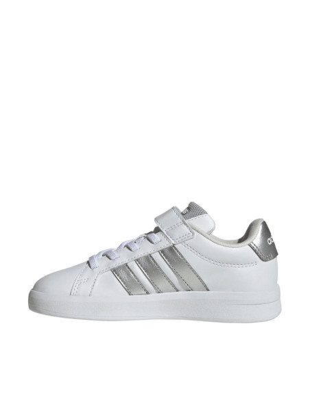 Buty dla dzieci adidas grand court 3.0 biało-srebrne jp9368