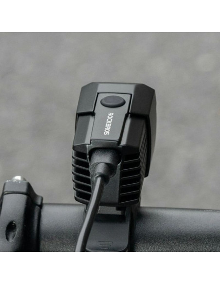 Lampka rowerowa rockbros rhl1600 przednia 1600 lm z zasilaniem zewnętrznym usb-c - czarna