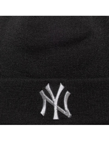 New era metallic beanie new york yankees hat 60691271 czarne one size