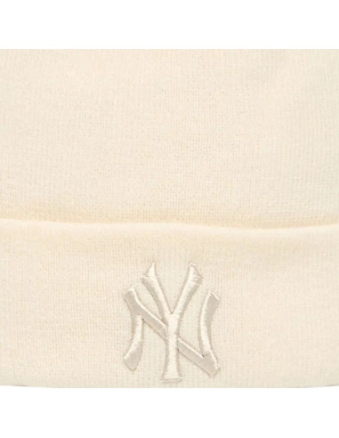 New era wmns metallic bobble beanie new york yankees hat 60691357 beżowe one size
