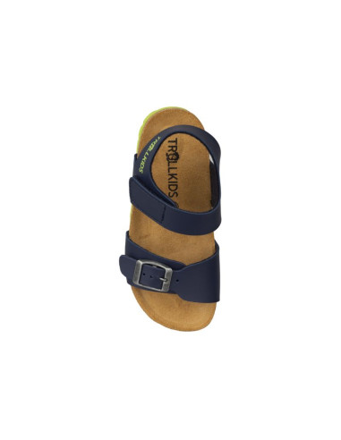 Sandały bio dziecięce dla chłopca/dziewczynki trollkids kids bergen sandal navy/green (483-100)