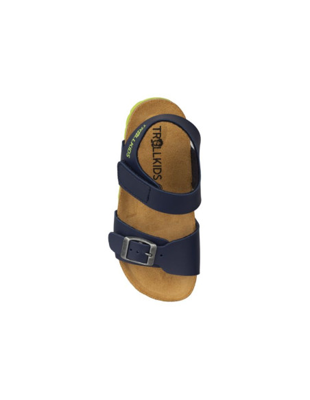 Sandały bio dziecięce dla chłopca/dziewczynki trollkids kids bergen sandal navy/green (483-100)