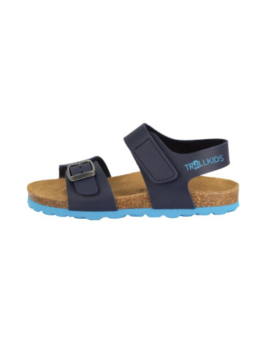 Sandały bio dziecięce dla chłopca/dziewczynki trollkids kids bergen sandal navy/medium blue (483-117)