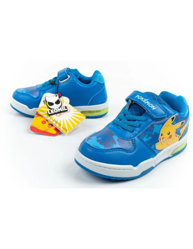 Leomil buty sportowe dziecięce sneakersy pokemon lekkie na rzep led niebieskie