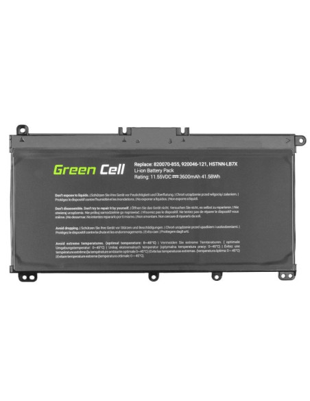 Green cell bateria hp145 tf03xl do hp pavilion 14 15 15t 15z 17 17z 3400mah 11,55v