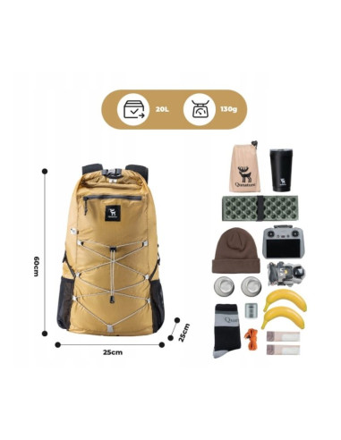Qunature wodoodporny plecak turystyczny czarny 20l