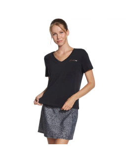 Skechers signature v-neck tee tp167-blk czarne l