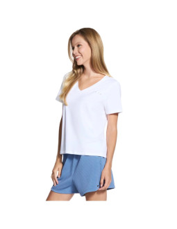 Skechers signature v-neck tee tp167-wht białe l 2