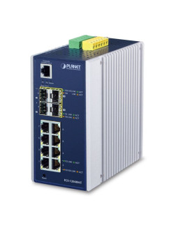 Planet igs-12040mt łącza sieciowe zarządzany l2+ gigabit ethernet (10/100/1000) niebieski, biały