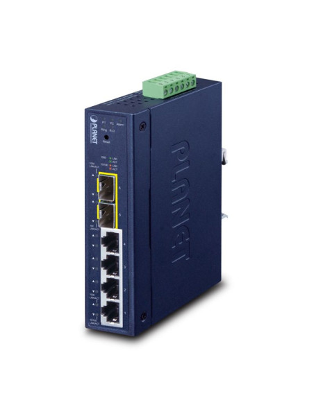 Planet industrial l2/l4 4-port zarządzany l2/l4 gigabit ethernet (10/100/1000) niebieski