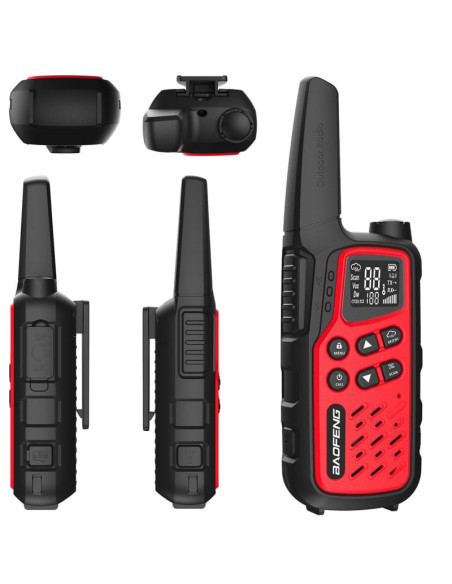 Krótkofalówka baofeng bf-t25e czerwona, 2 sztuki