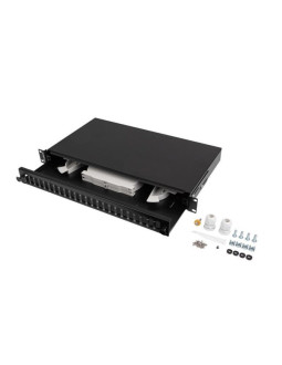 Przełącznica światłowodowa lanberg 24xsc duplex / 24xlc quad rack 19" 1u czarna + akcesoria 2