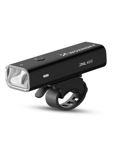 Zestaw lampek rowerowych wozinsky wsblb2 przednia (400 lm) usb-c i tylna usb micro - czarny