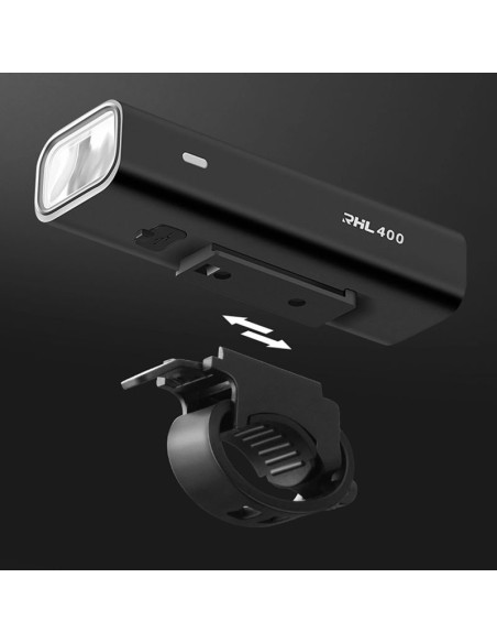 Zestaw lampek rowerowych wozinsky wsblb2 przednia (400 lm) usb-c i tylna usb micro - czarny