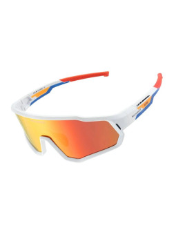 Okulary rowerowe rockbros sp383 shining warrior - matowa biała ramka, polaryzowane czerwone soczewki
