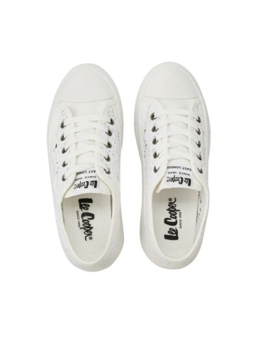 Lee cooper buty damskie sportowe trampki białe platforma koronkowe