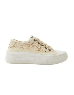 Lee cooper buty damskie sportowe trampki beżowe platforma koronkowe 2