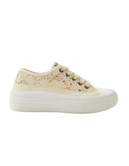Lee cooper buty damskie sportowe trampki beżowe platforma koronkowe