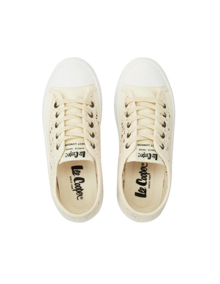 Lee cooper buty damskie sportowe trampki beżowe platforma koronkowe