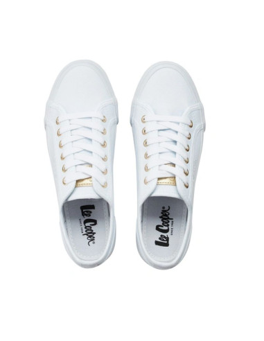 Lee cooper buty sportowe damskie trampki z tkaniny stylowe białe