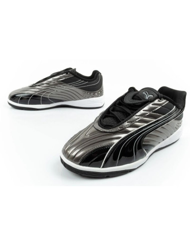 Puma buty sportowe sneakersy dziecięce v-s2 goalgetter modne srebrne