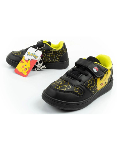 Leomil buty sportowe dziecięce sneakersy pokemon lekkie na rzep czarne