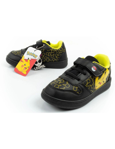 Leomil buty sportowe dziecięce sneakersy pokemon lekkie na rzep czarne