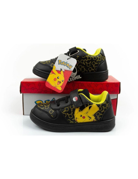 Leomil buty sportowe dziecięce sneakersy pokemon lekkie na rzep czarne