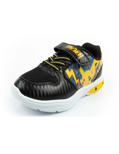 Leomil buty sportowe dziecięce sneakersy pokemon lekkie na rzep led czarne żółte