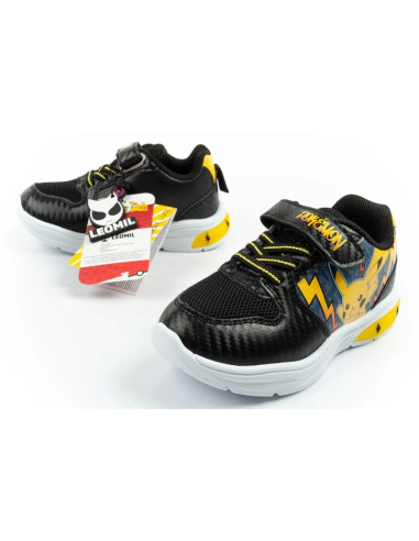 Leomil buty sportowe dziecięce sneakersy pokemon lekkie na rzep led czarne żółte