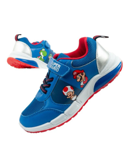 Leomil buty sportowe dziecięce sneakersy super mario na rzep led niebieskie