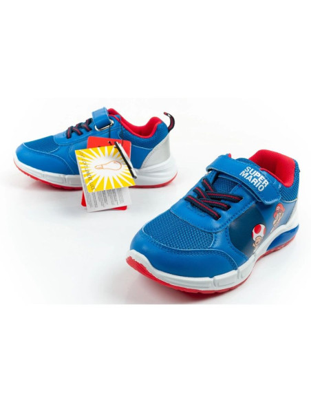 Leomil buty sportowe dziecięce sneakersy super mario na rzep led niebieskie