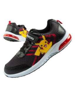 Leomil buty sportowe dziecięce sneakersy pokemon lekkie na rzep led czarne