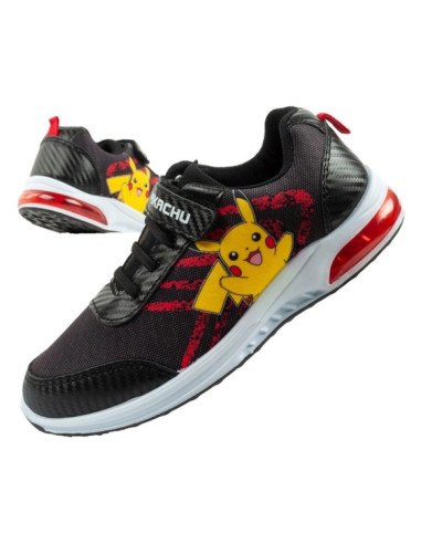 Leomil buty sportowe dziecięce sneakersy pokemon lekkie na rzep led czarne