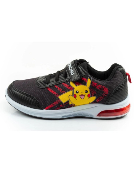 Leomil buty sportowe dziecięce sneakersy pokemon lekkie na rzep led czarne