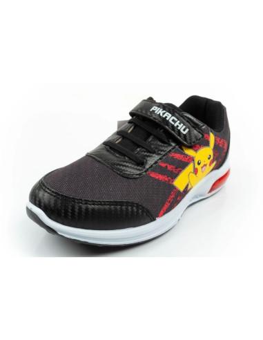 Leomil buty sportowe dziecięce sneakersy pokemon lekkie na rzep led czarne