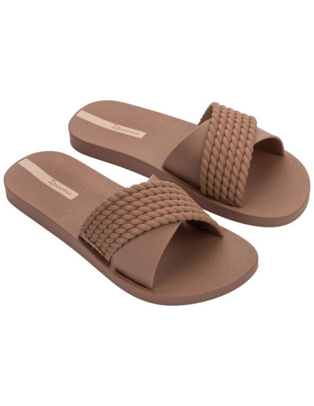 Ipanema buty klapki damskie street ii modne wygodne brązowe laczki