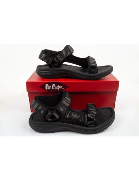 Lee cooper buty męskie sandały na rzepy na lato na plażę lekkie czarne