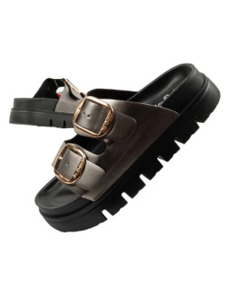 Lee cooper buty laczki damskie klapki srebrne wygodne platforma modne