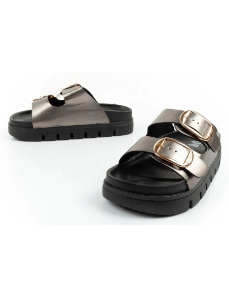 Lee cooper buty laczki damskie klapki srebrne wygodne platforma modne