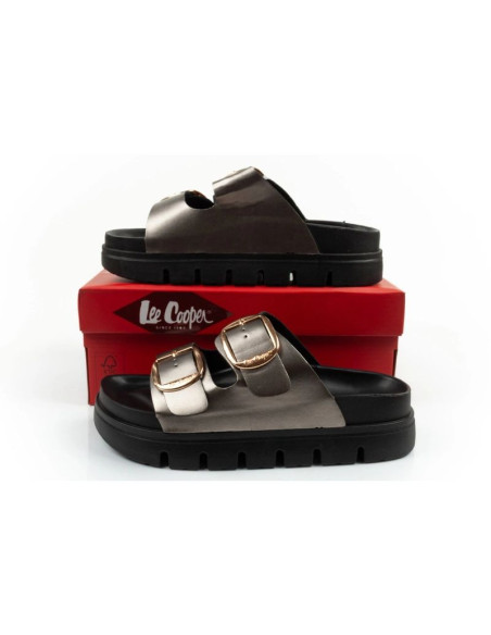 Lee cooper buty laczki damskie klapki srebrne wygodne platforma modne